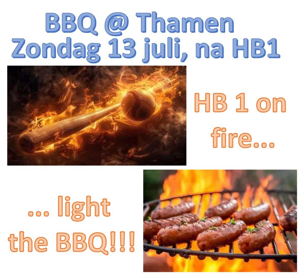 Honkbal Heren 1 is on fire - en de barbecue ook!